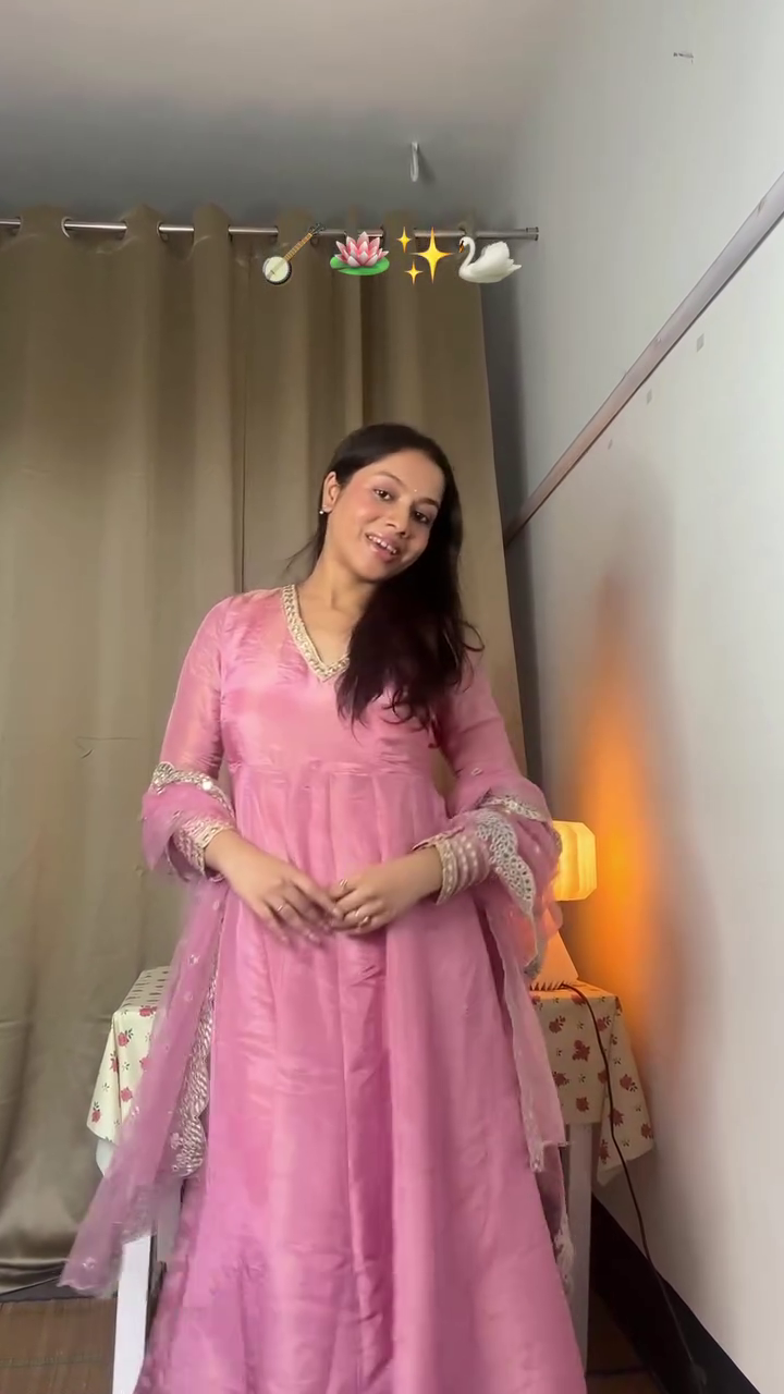 Pastel Blue Flared Anarkali Set - Image 2