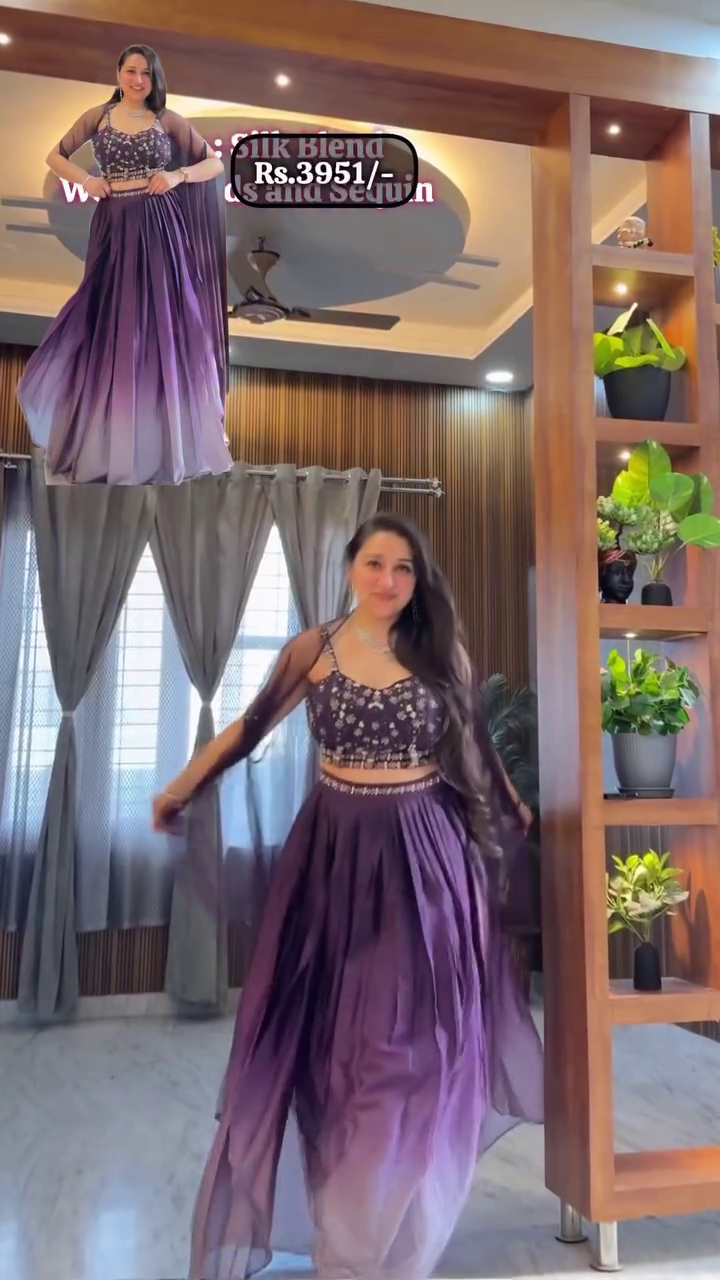 Purple Ombre Lehenga Set