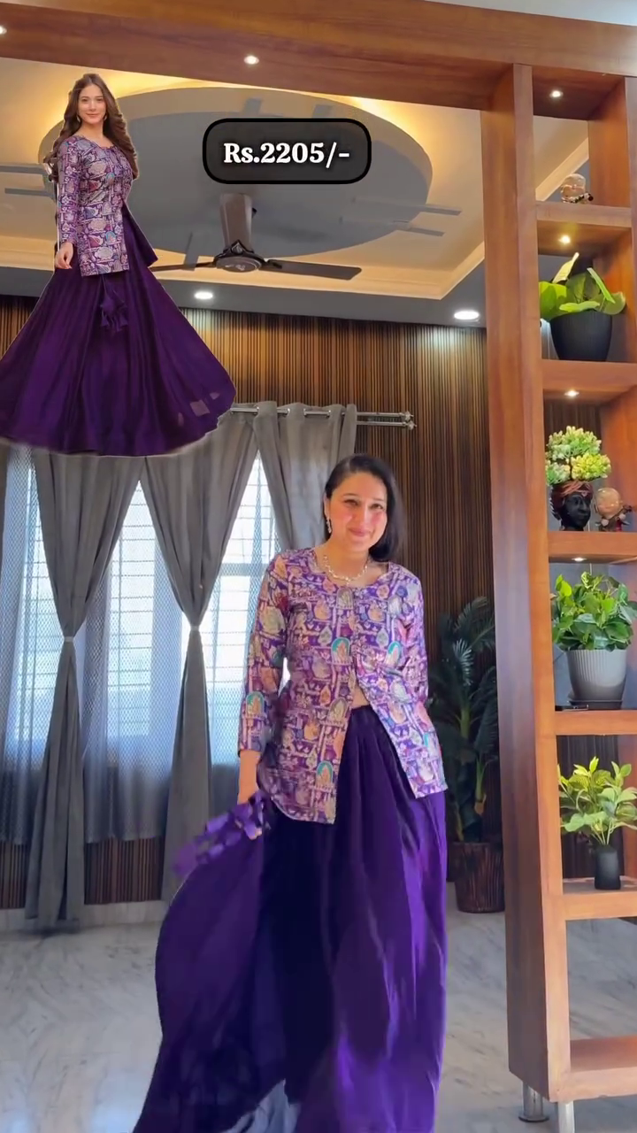 Purple Ombre Lehenga Set - Image 4