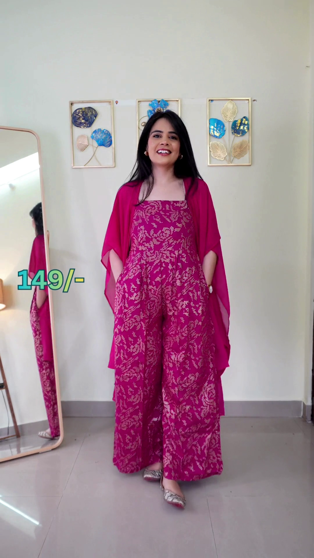Printed Jumpsuit with Matching Shrug β Stylish Indo Western Co-ord Set for Women - Image 5