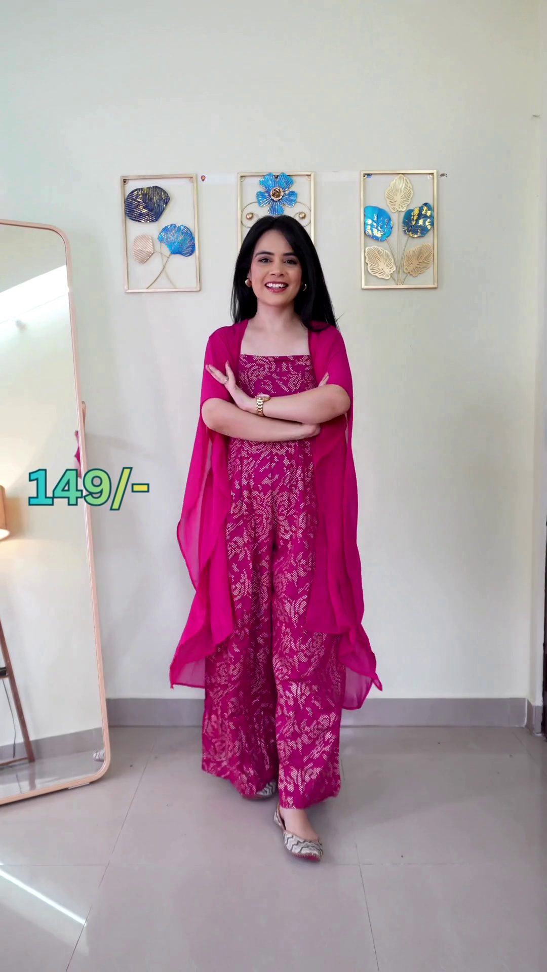 Printed Jumpsuit with Matching Shrug β Stylish Indo Western Co-ord Set for Women - Image 3