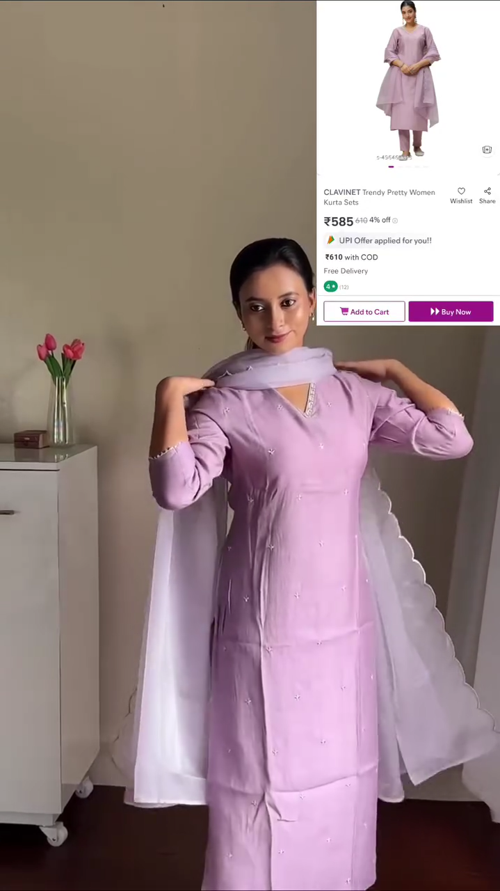 Lavender Kurta Set