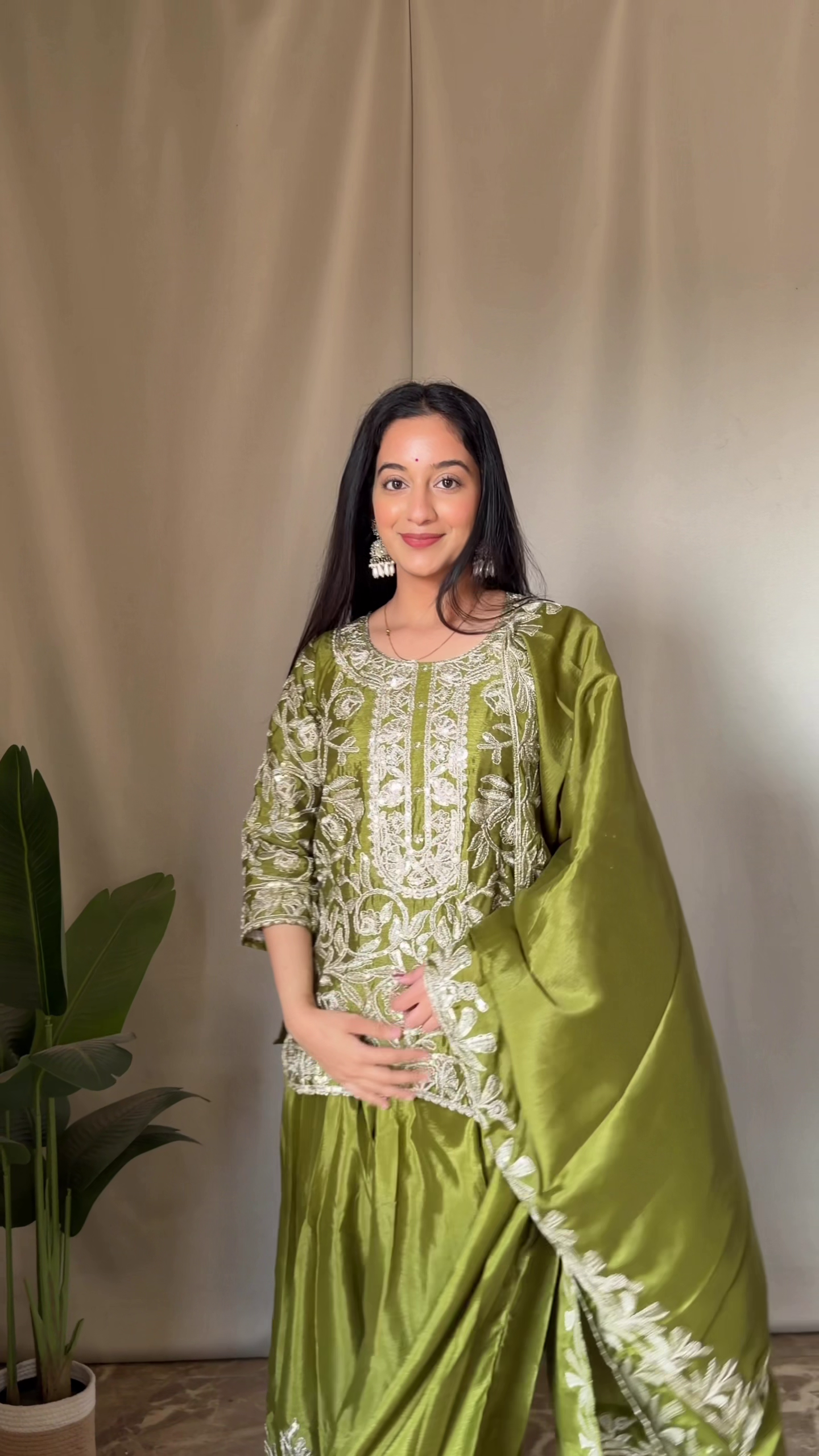 Aqua Green Heavy Embroidered Suit - Image 5