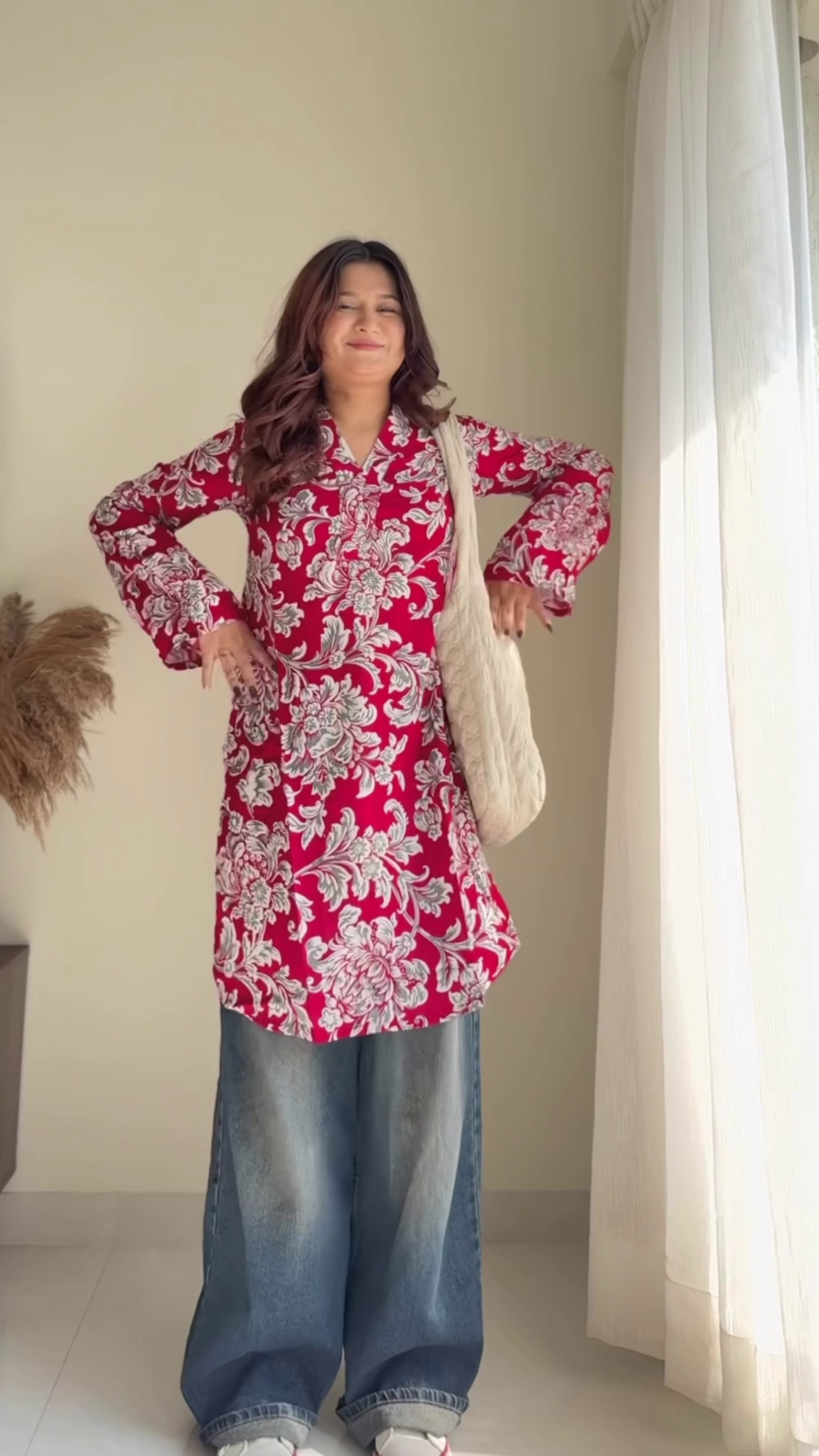 Indo-Western Kurti with Denim - Image 2