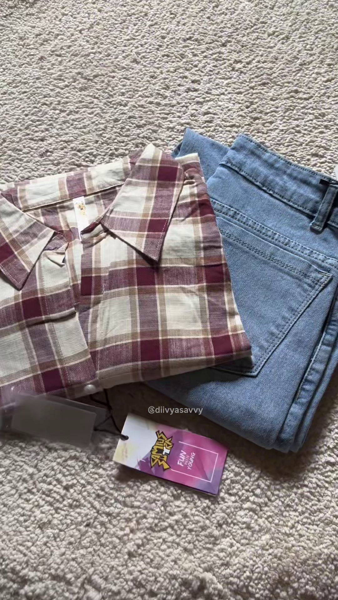 Checked Shirt with Denim Jeans