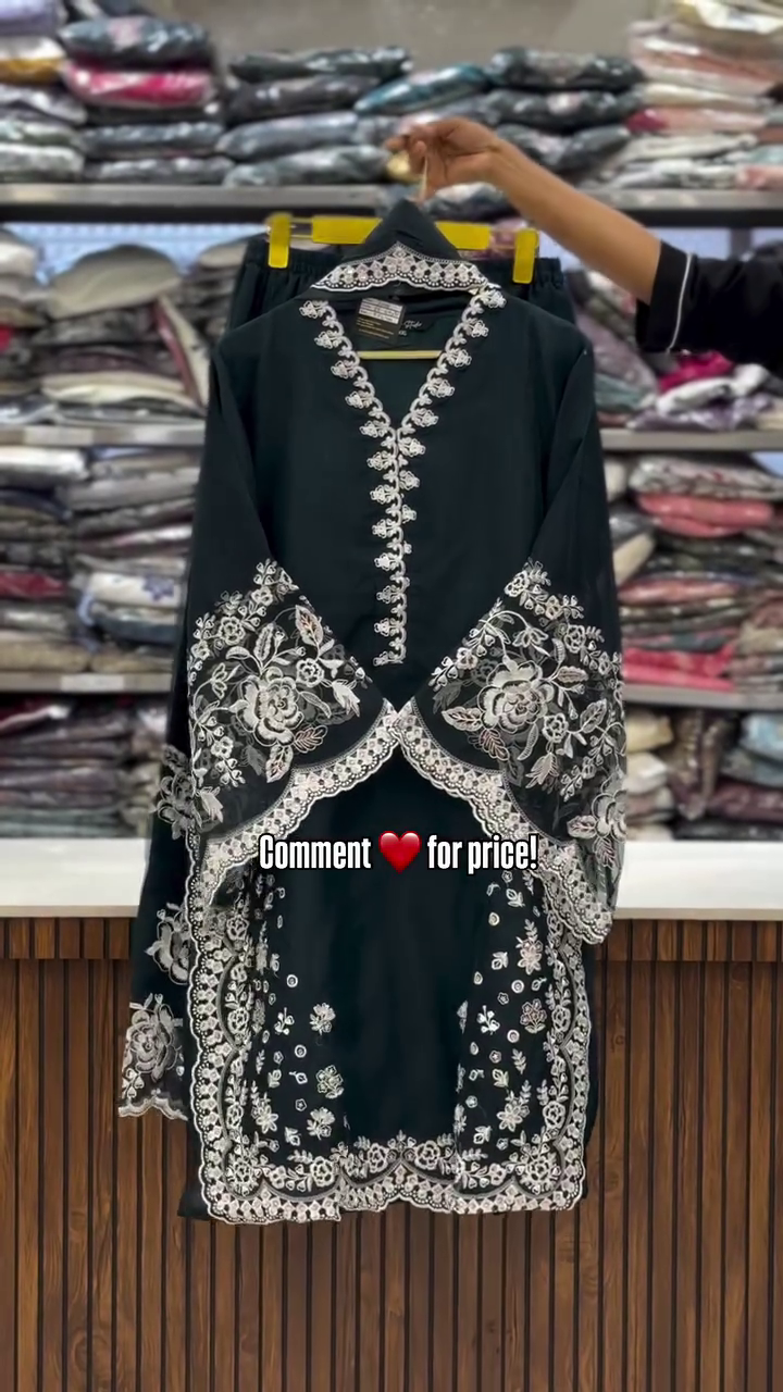 Wine Maroon Heavy Embroidered Kurti – Festive & Party Wear for Women - Image 2